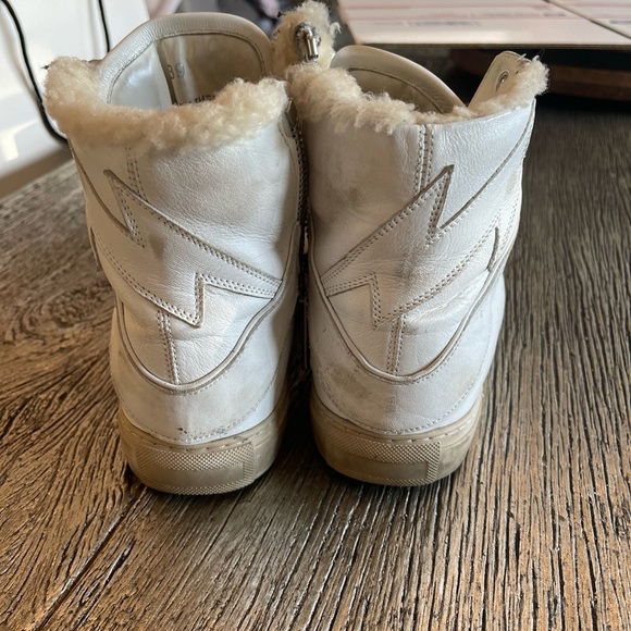 Zadig and Voltaire high tops in white with real Sherling fur inside - Picture 5 of 6